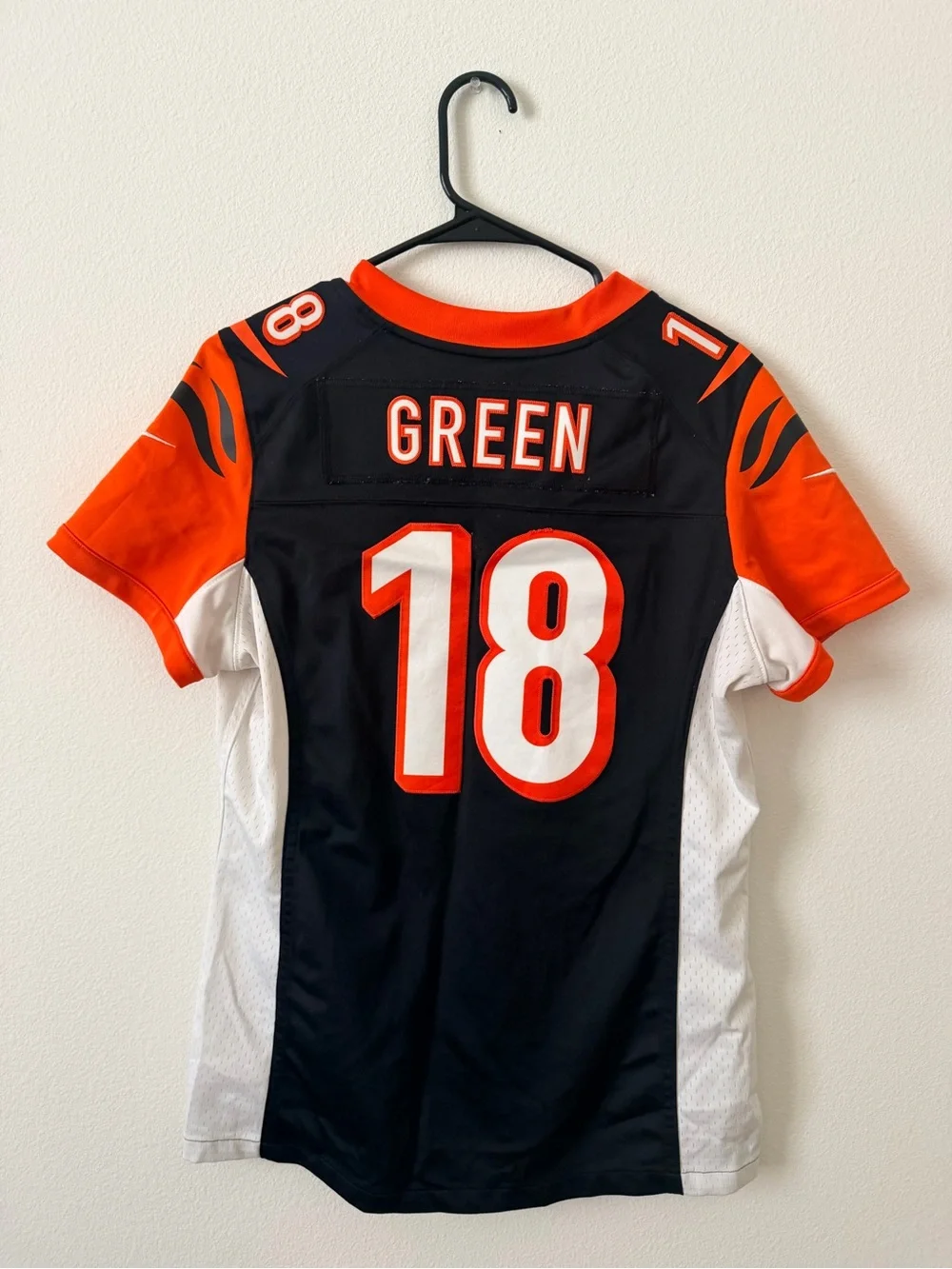 Nike Black Orange White Cincinnati Bengals #18 AJ GREEN Jersey Top